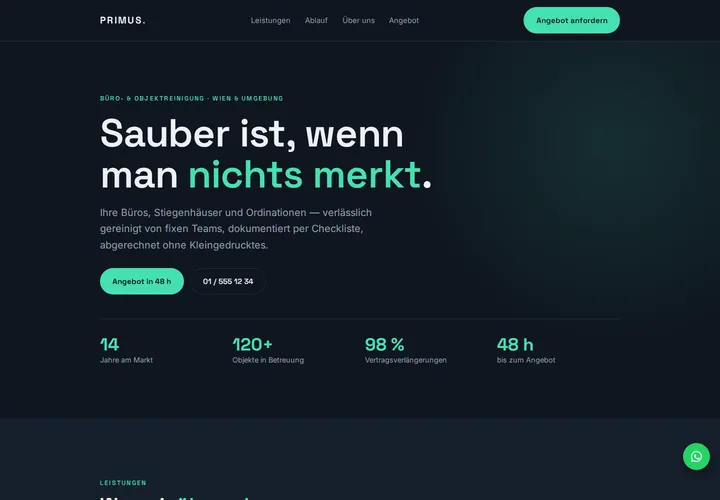 Example website for a service business
